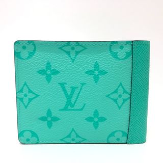 ルイヴィトン(LOUIS VUITTON)のルイヴィトン LOUIS VUITTON ポルトフォイユ・ミュルティプル M30897 タイガラマ お札入れ 2つ折り財布 モノグラムキャンバス ミントグリーン 新品同様(折り財布)