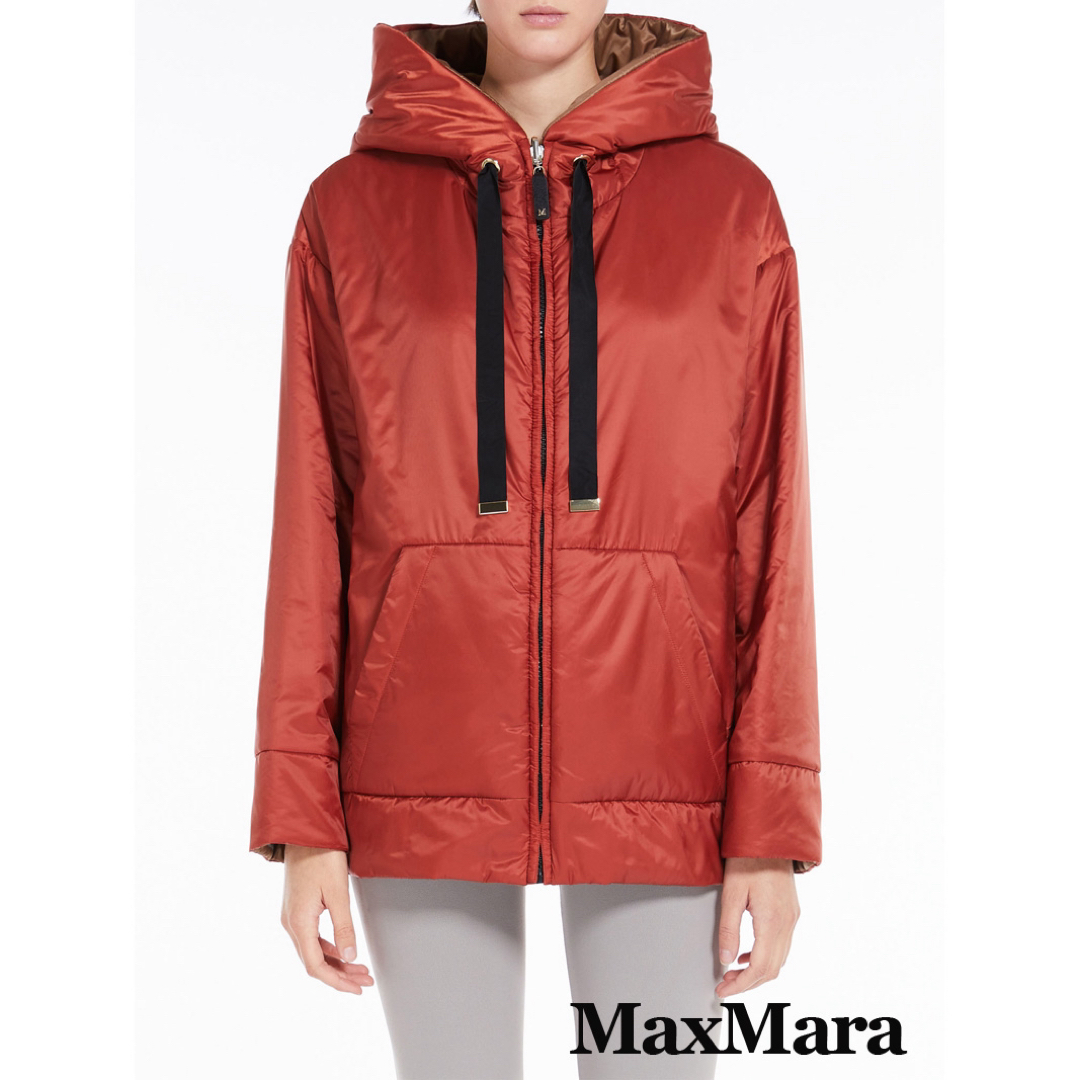 'S Max Mara(エスマックスマーラ)のマックスマーラ フード付きリバーシブルブルゾン オレンジ レディースのジャケット/アウター(ブルゾン)の商品写真