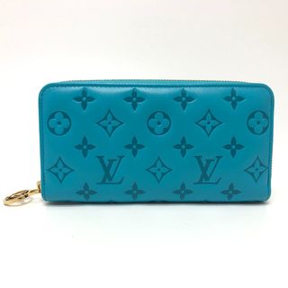 ルイヴィトン(LOUIS VUITTON)のルイヴィトン LOUIS VUITTON ジッピーウォレット M81512 モノグラムエンボス ラウンドファスナー 長財布 レザー ブルー(財布)