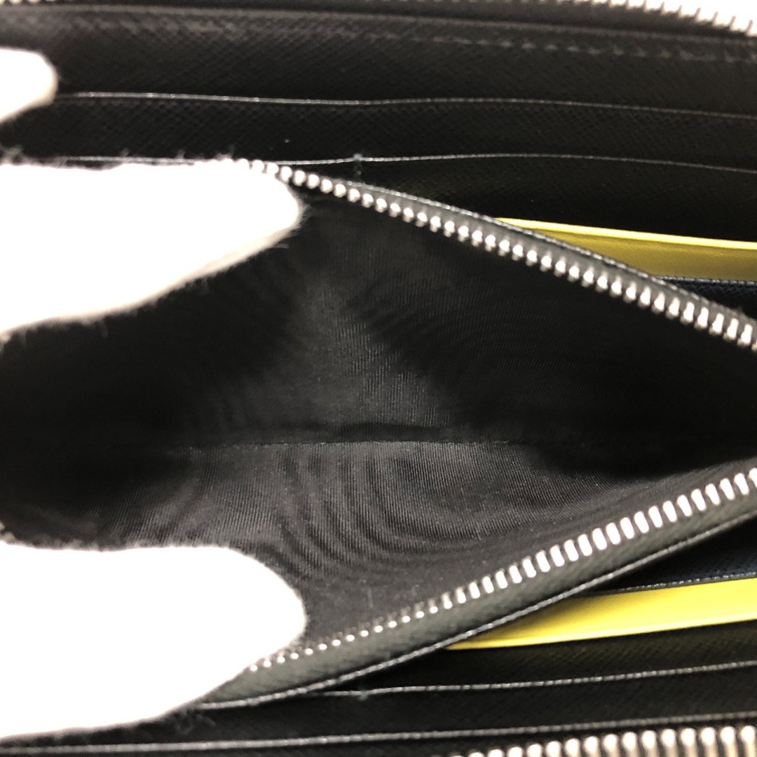 PRADA(プラダ)のプラダ PRADA ラウンドファスナー 2ML506 トライアングルロゴ ロングウォレット 長財布 サフィアーノレザ－ ブラック レディースのファッション小物(財布)の商品写真