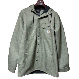 カーハート(carhartt)の【美品】カーハート フードジャケット ブルゾン 裏地フリース カーキ メンズ M(その他)