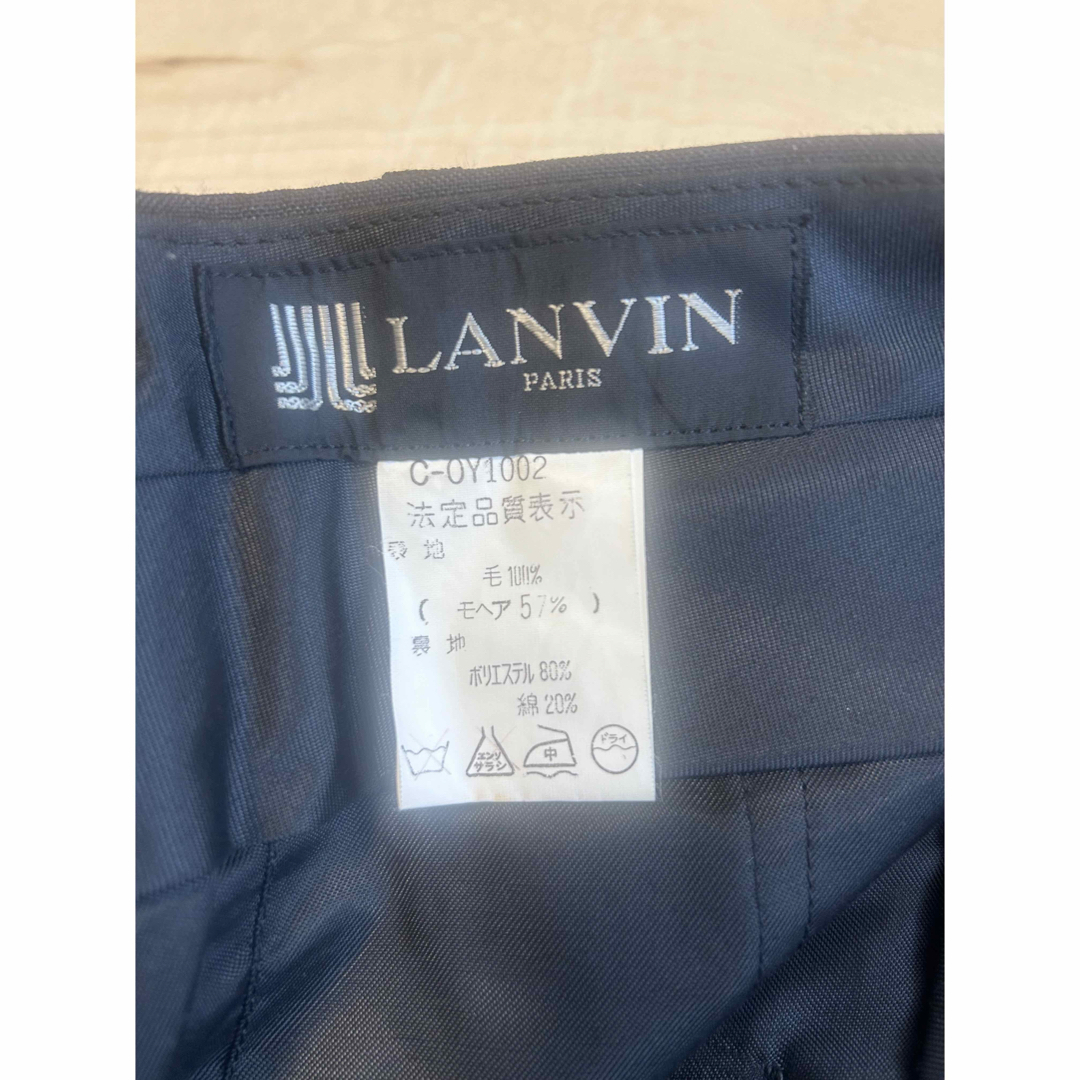 LANVIN(ランバン)の【美品】LANVIN ノータック 濃紺 76 スラックス メンズのパンツ(スラックス)の商品写真