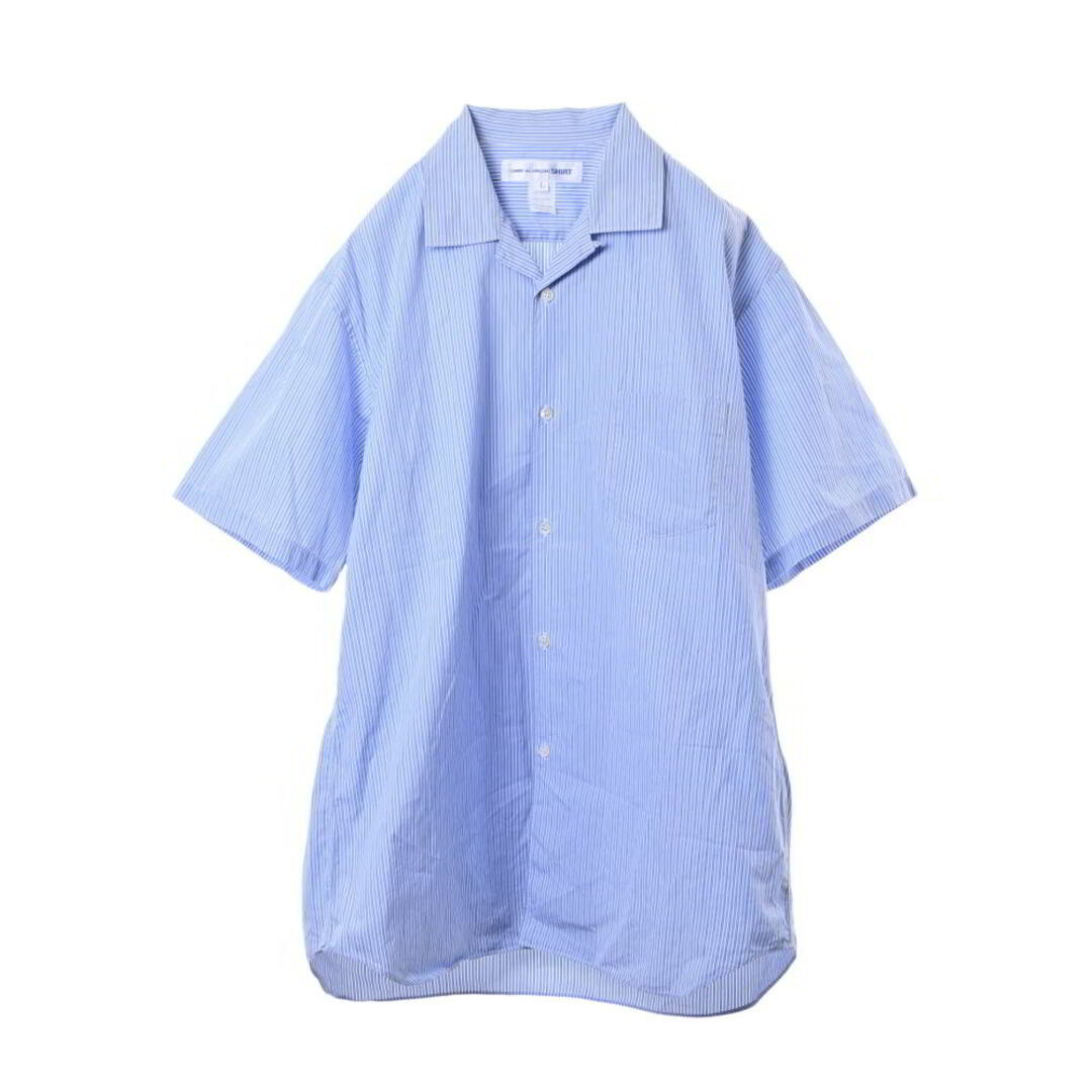 襟周り袖口薄汚れありCOMME des GARCONS SHIRT ストライプ 半袖シャツ