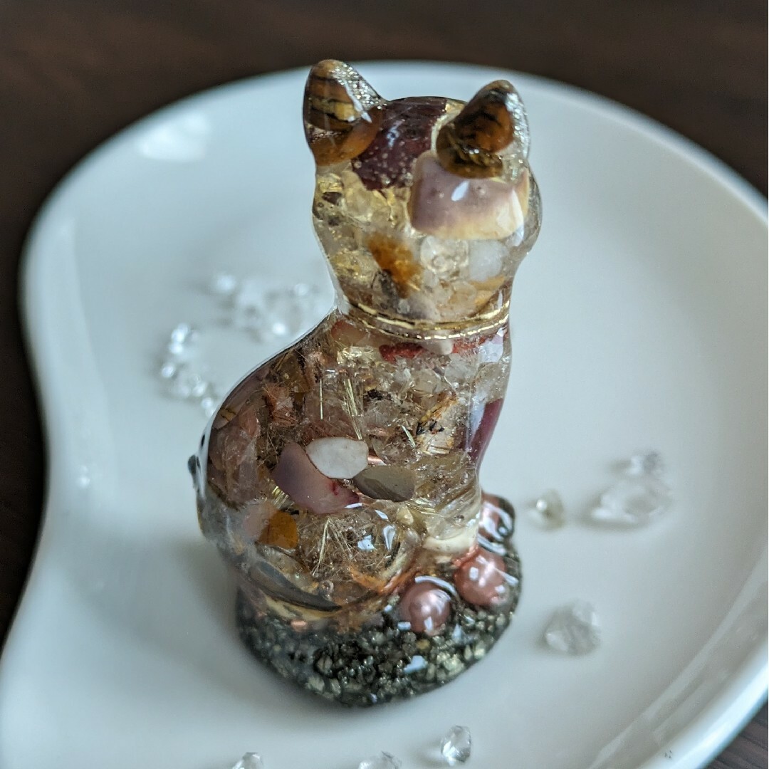 ✨専用です✨猫ちゃん♥オルゴナイト ハンドメイドのインテリア/家具(インテリア雑貨)の商品写真