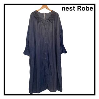 nest Robe - Sa-Rah 襟付きカシュクールワンピース チャコールの通販