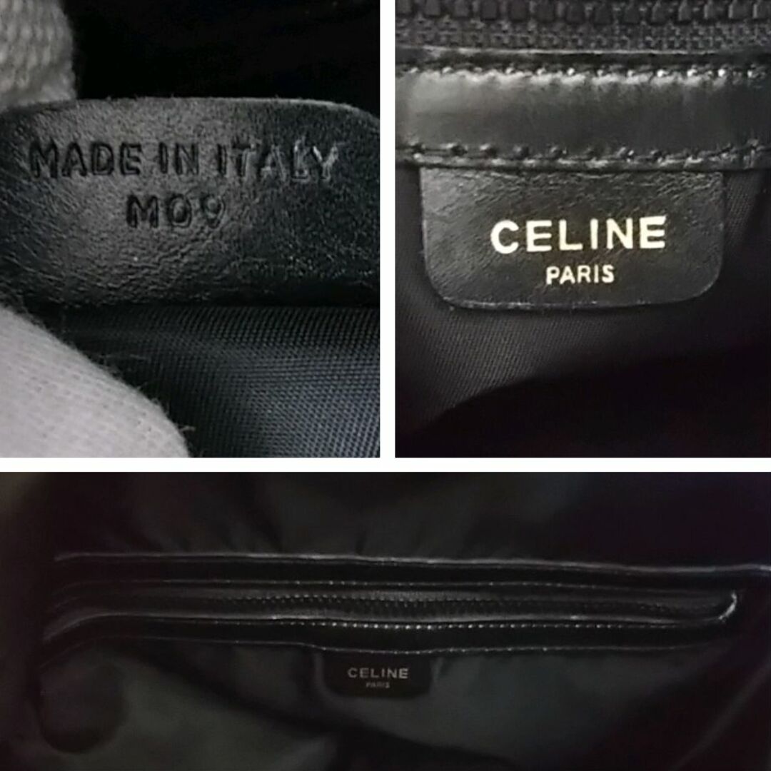 celine(セリーヌ)のセリーヌ CELINE 巾着ショルダーバッグ M09 ブラック レザー レディースのバッグ(ショルダーバッグ)の商品写真