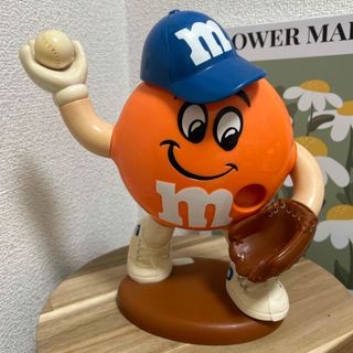 エムアンドエムアンドエムズ(m&m&m's)のm&m's ディスペンサー　エムアンドエムズ　オレンジ　野球(キャラクターグッズ)