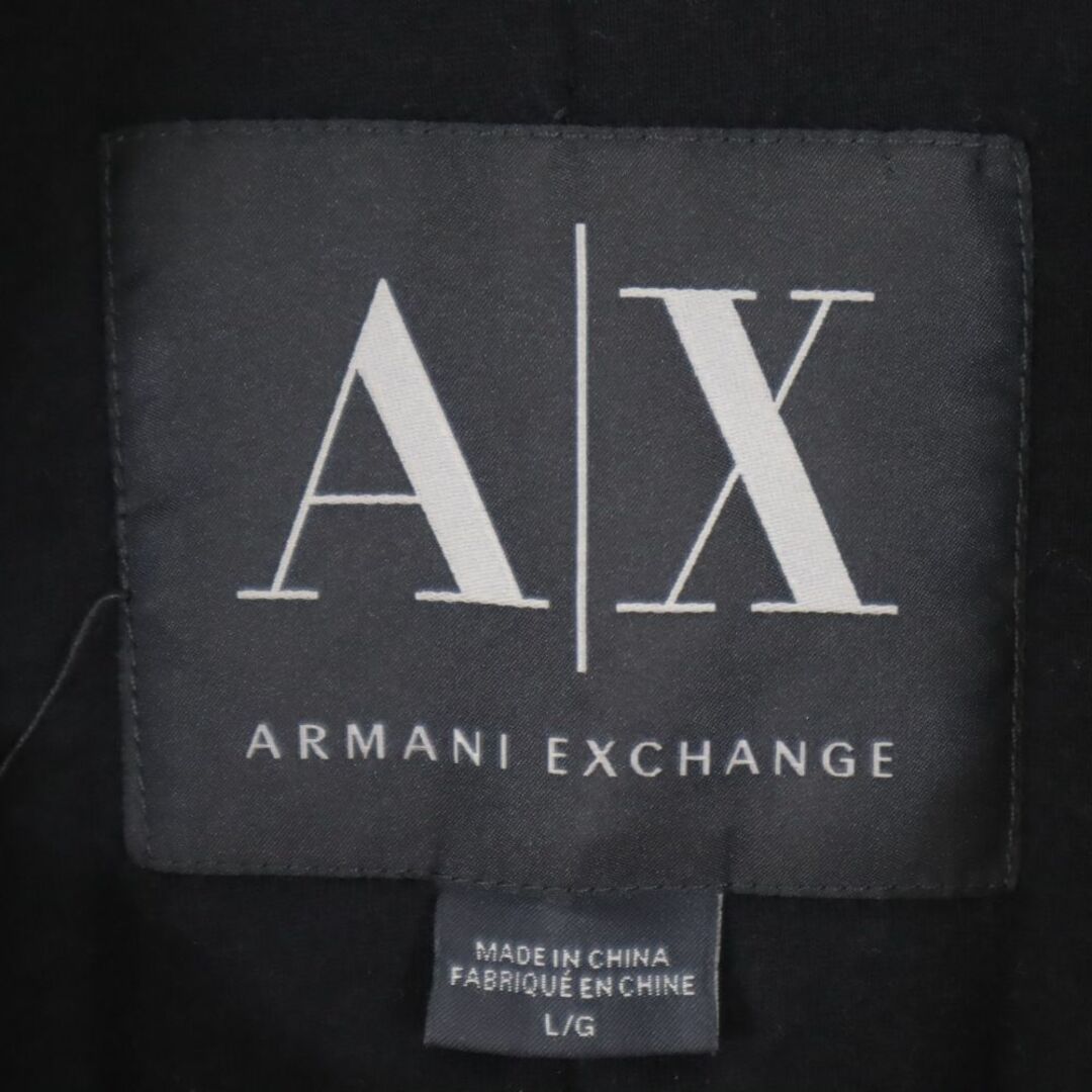 ARMANI EXCHANGE(アルマーニエクスチェンジ)のアルマーニエクスチェンジ スウェット ライダースジャケット L 黒 ARMANI EXCHANGE 薄中綿入 メンズ 古着 【240117】 メンズのジャケット/アウター(ライダースジャケット)の商品写真