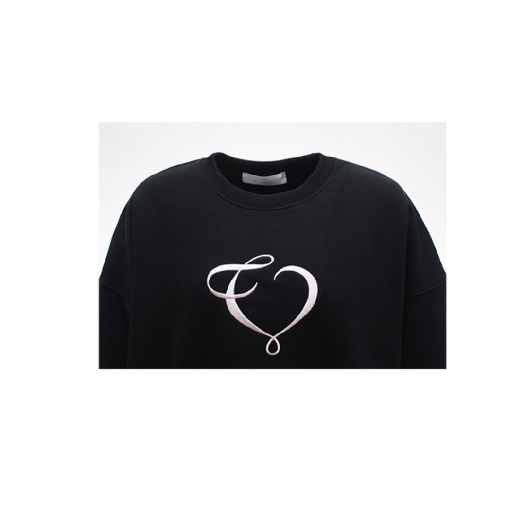 heart logo emb sweat black the virgins