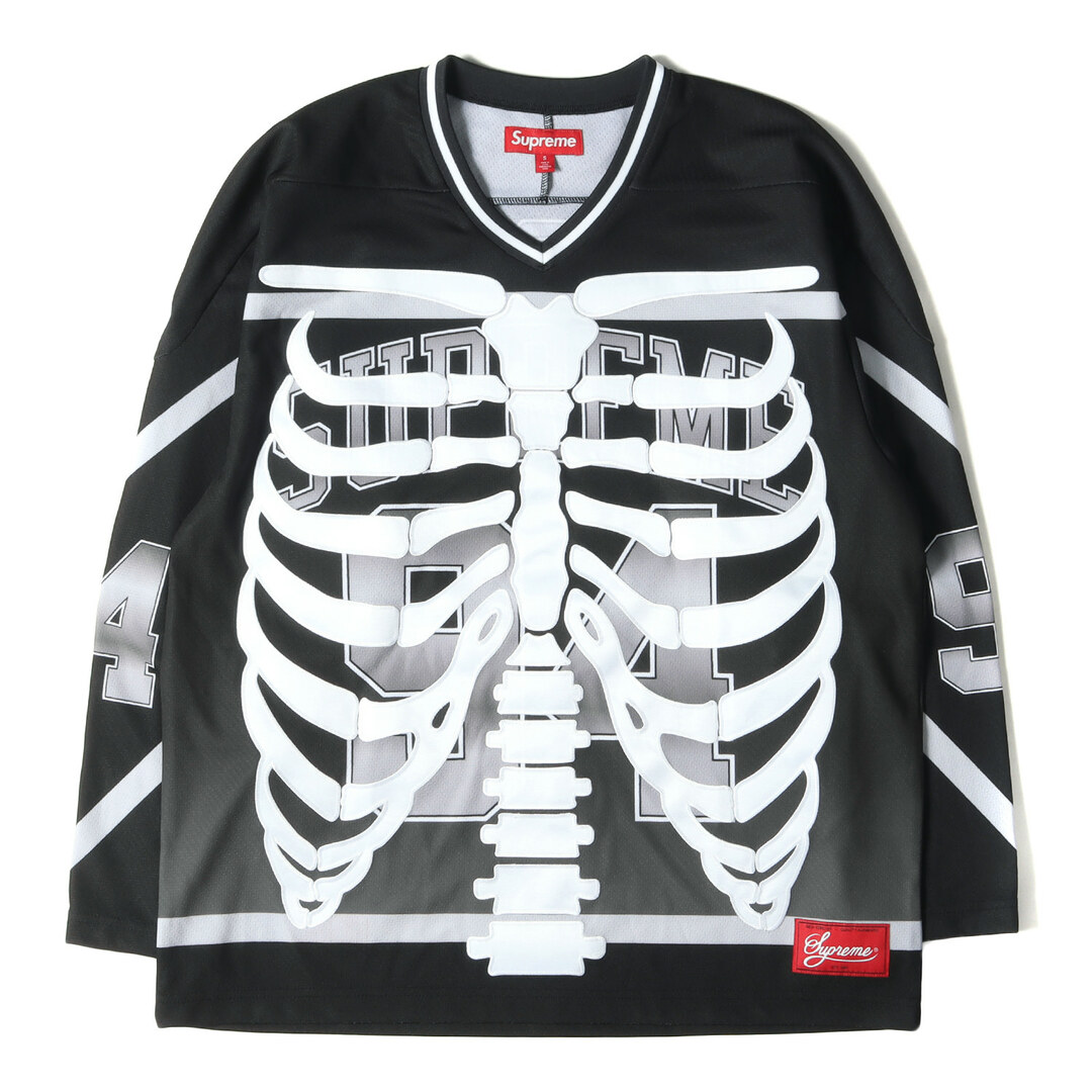 美品 Supreme シュプリーム 23AW ボーン デザイン ホッケー ジャージ Bones Hockey Jersey ブラック 黒 トップス カットソー 長袖【メンズ】メンズ