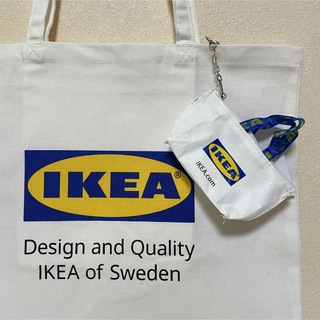 イケア(IKEA)のIKEA イケア★トートバッグ＆ロゴミニバッグキーリング。キーホルダ★2点セット(トートバッグ)