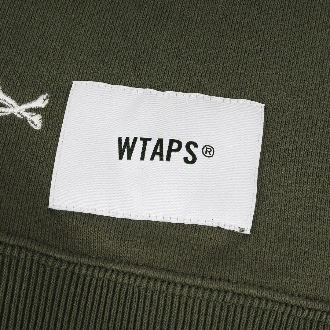 W)taps(ダブルタップス)の美品 WTAPS ダブルタップス スウェット サイズ:XL 22AW クロスボーン柄 クルーネック スウェットシャツ ACNE / SWEATER / CTPL. TEXTILE オリーブドラブ トップス トレーナー【メンズ】【中古】 メンズのトップス(スウェット)の商品写真