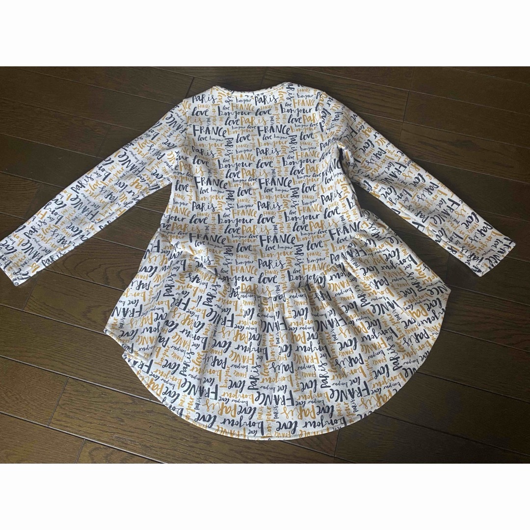 韓国子供服　アシメントリーカットソー　130 キッズ/ベビー/マタニティのキッズ服女の子用(90cm~)(Tシャツ/カットソー)の商品写真