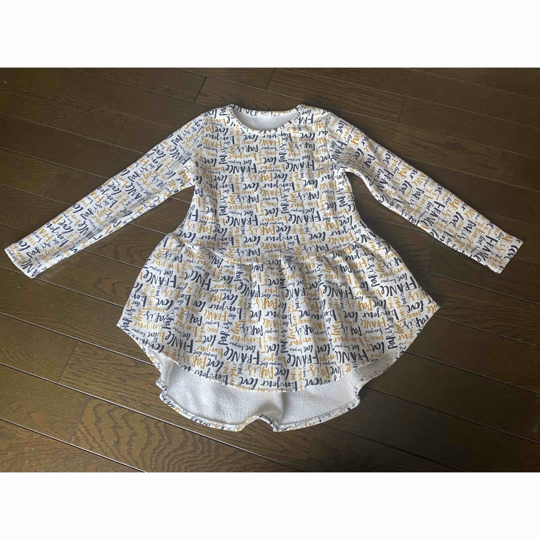 韓国子供服　アシメントリーカットソー　130 キッズ/ベビー/マタニティのキッズ服女の子用(90cm~)(Tシャツ/カットソー)の商品写真