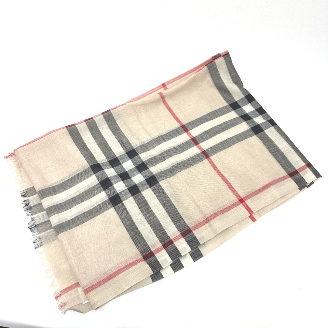 BURBERRY(バーバリー)のバーバリー BURBERRY チェック柄 大判 ストール ウール ベージュ 新品同様 レディースのファッション小物(ストール/パシュミナ)の商品写真