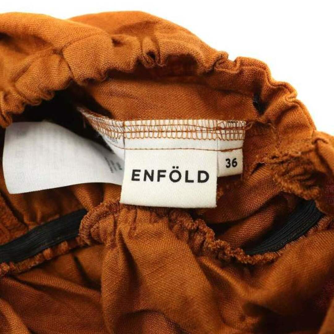 ENFOLD(エンフォルド)のエンフォルド サロペット オールインワン ジャンプスーツ リネン 36 S 茶 レディースのパンツ(サロペット/オーバーオール)の商品写真