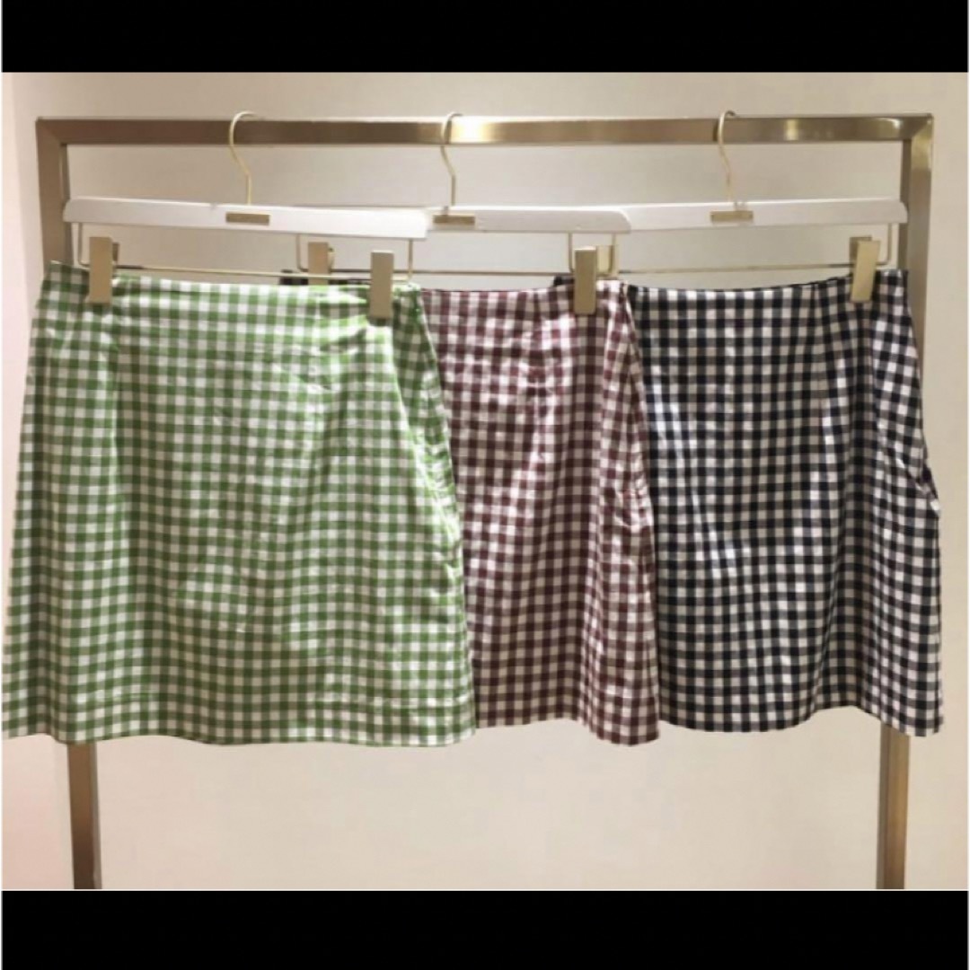 SNIDEL(スナイデル)の美品 snidel ギンガム チェック スカート 白 黒 ウサギオンライン 01 レディースのスカート(ミニスカート)の商品写真