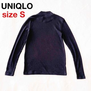 ユニクロ(UNIQLO)の【美品】ユニクロ　長袖セーター　丸首　ブラック　黒　S(ニット/セーター)