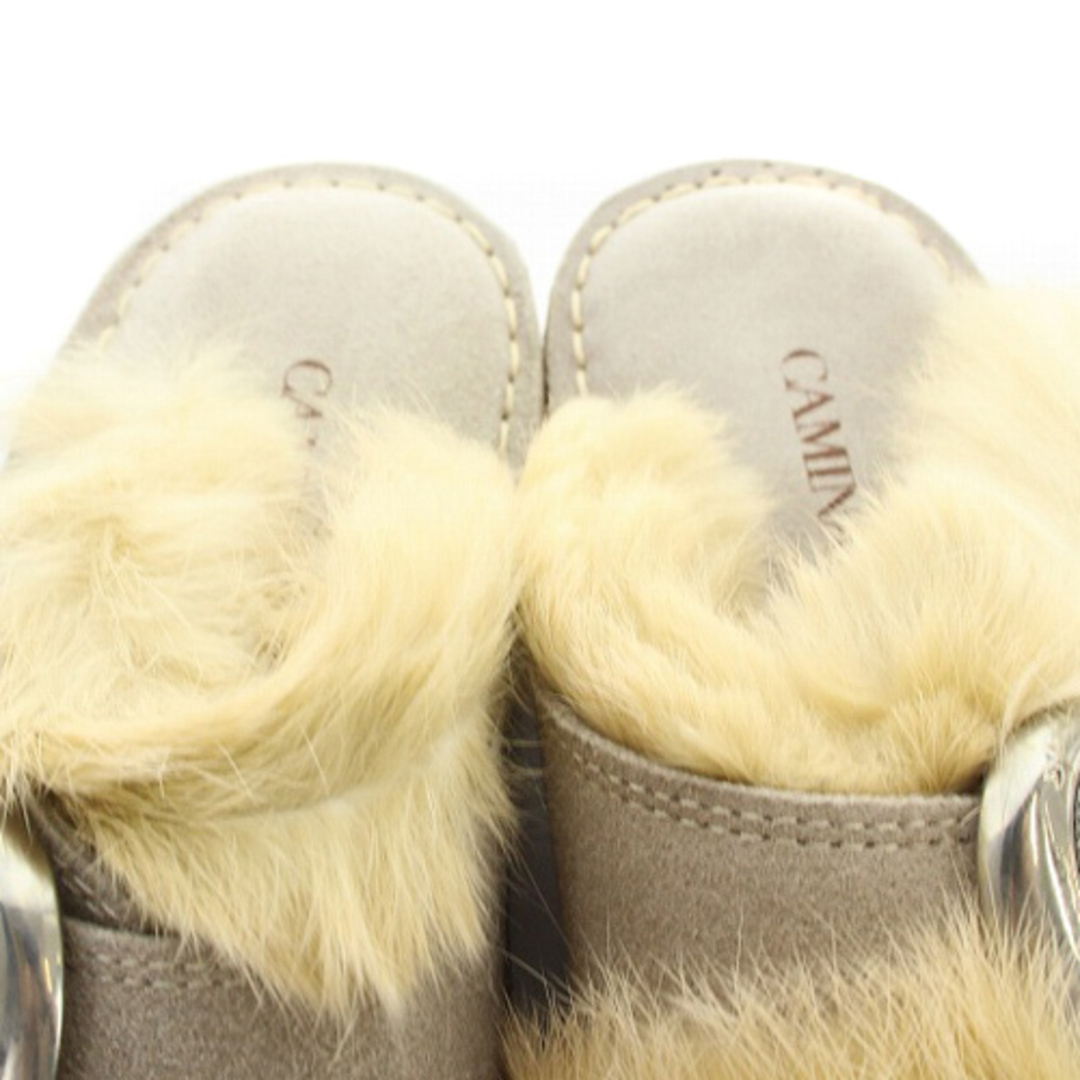 カミナンド FUR SANDAL サンダル ミュール 6 23cm グレー レディースの靴/シューズ(ミュール)の商品写真