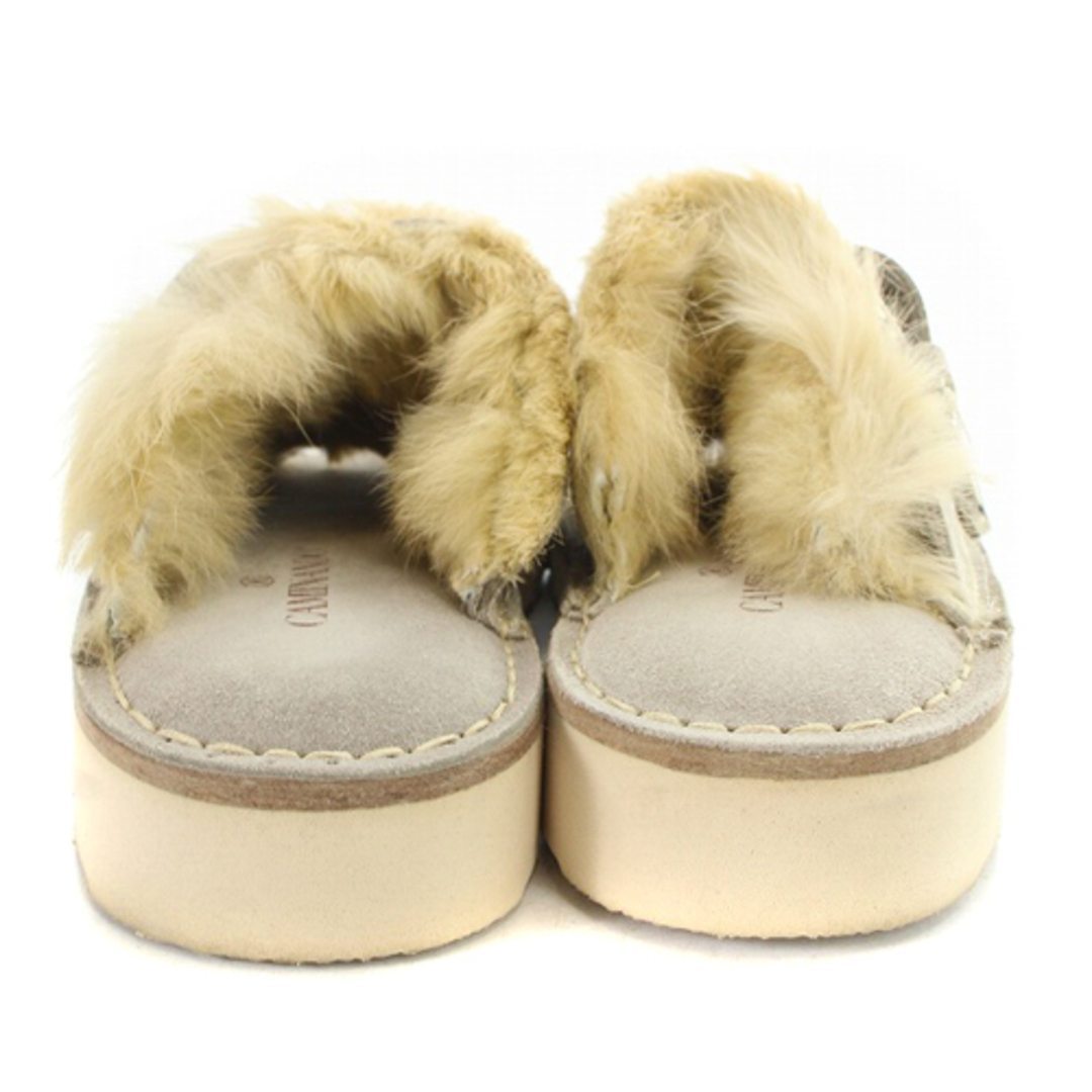 カミナンド FUR SANDAL サンダル ミュール 6 23cm グレー レディースの靴/シューズ(ミュール)の商品写真