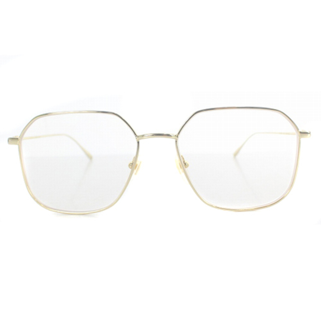 135cmテンプルグッチ メタルフレーム メガネ 眼鏡 度入り 54□16 145 ゴールド色