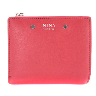 ニナリッチ(NINA RICCI)のニナリッチ 二つ折り財布 レザー ロゴ 赤(財布)