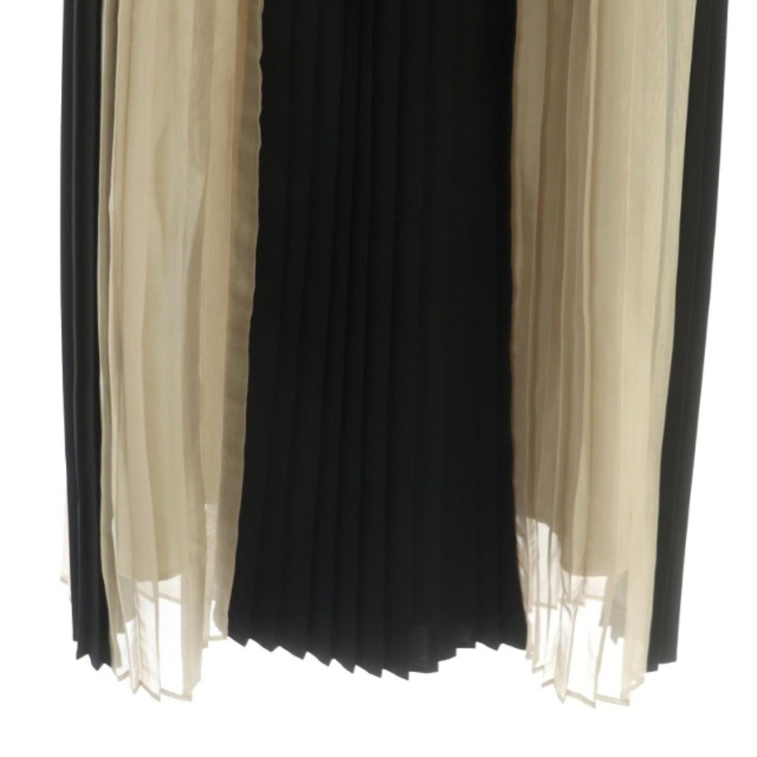 ADORE(アドーア)のアドーア 23AWクリアドライスカート ロング プリーツ 38 黒 ベージュ レディースのスカート(ロングスカート)の商品写真