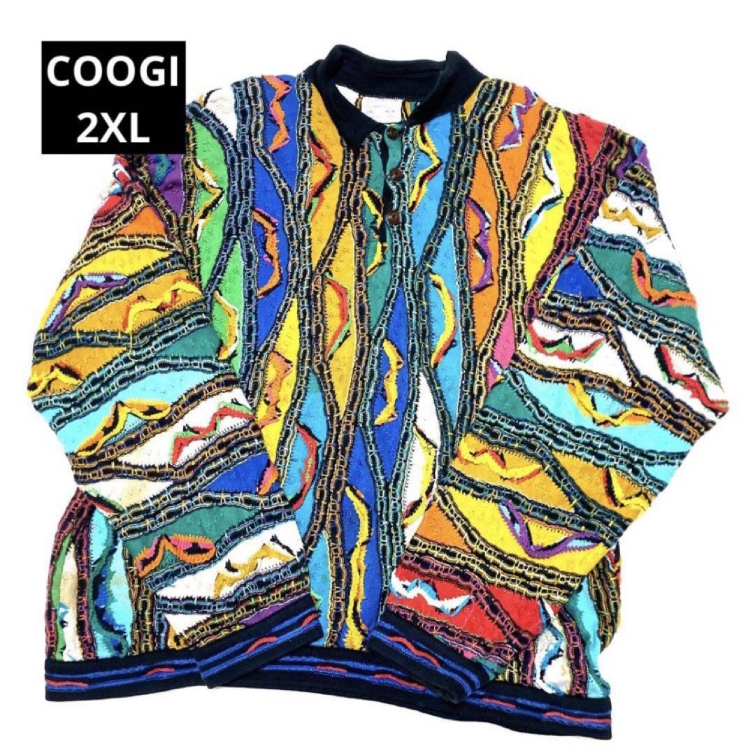 COOGI - COOGI クージー 3Dニット セーター 2XL 総柄 マルチカラー