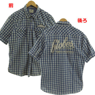 SCOTCH & SODA シャツ 半袖 チェック 青 オフ白 緑 紺 黄 XL(シャツ)