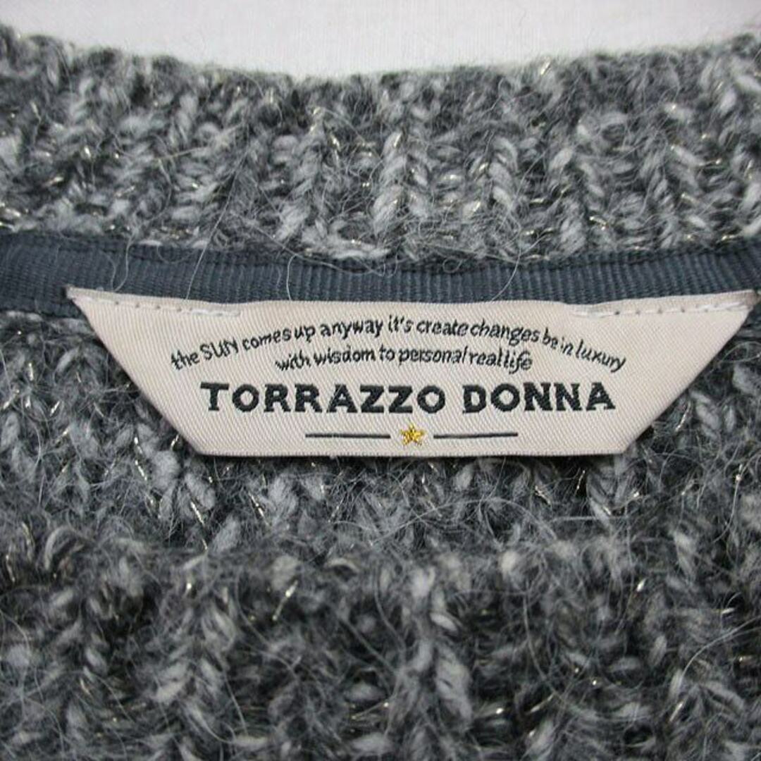 TORRAZZO DONNA(トラッゾドンナ)のトラッゾドンナ ニット セーター 長袖 ラメ シンプル グレー 灰 /KT23 レディースのトップス(ニット/セーター)の商品写真