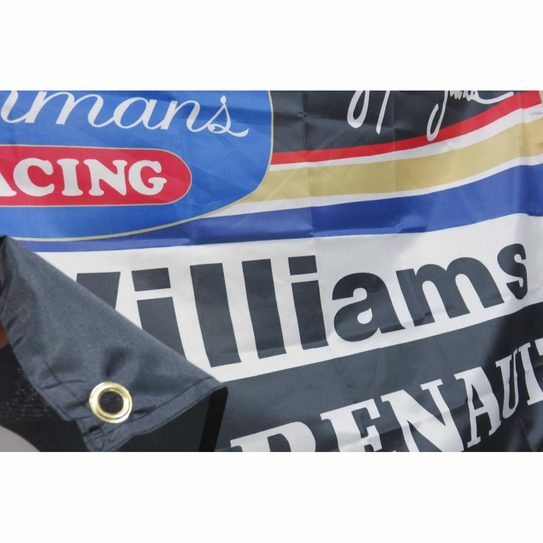 『特大９』黒青■新品ウィリアムズ　ロスマンズ　F1　アイルトン・セナ　フラッグ旗 自動車/バイクの自動車(車外アクセサリ)の商品写真