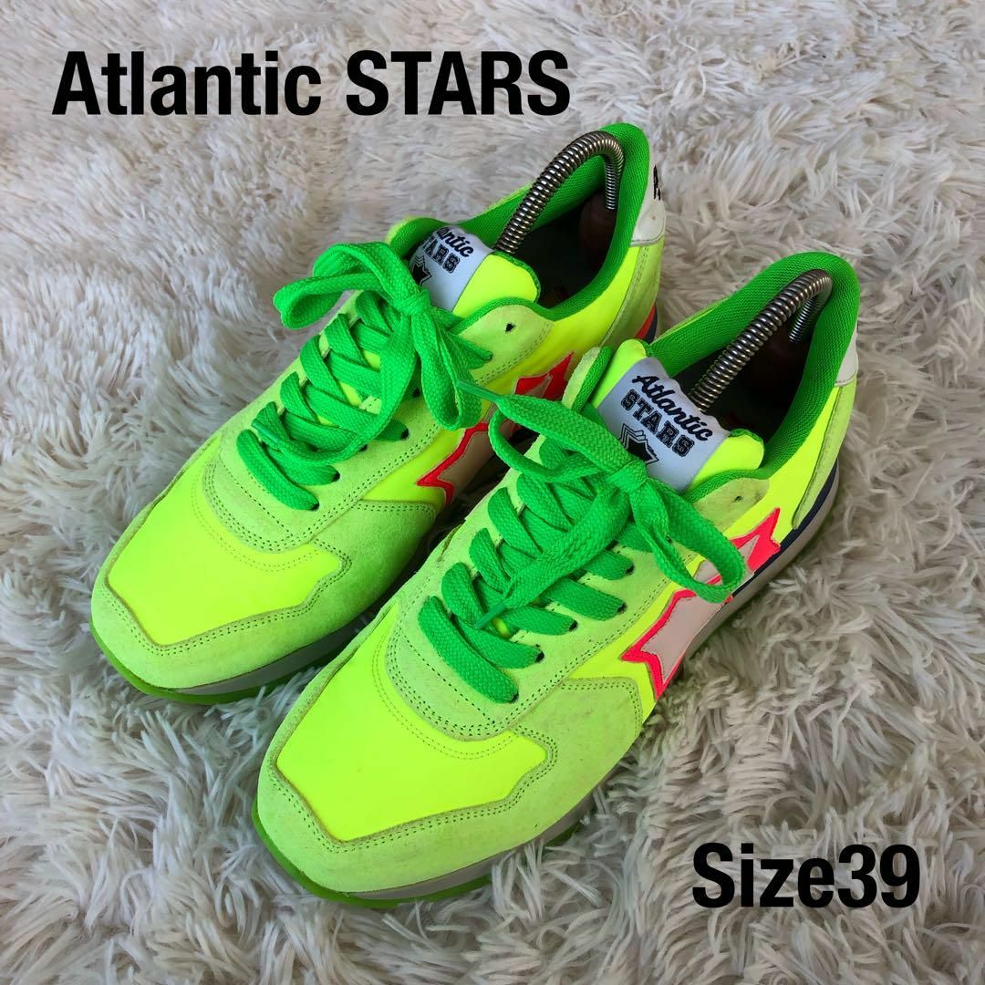 AtlanticStarsアトランティックスターズ　スニーカー蛍光色黄緑色39 | フリマアプリ ラクマ