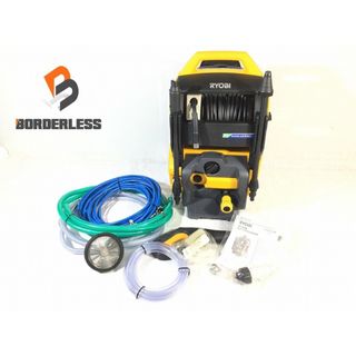 リョービ(RYOBI)の☆中古美品☆ RYOBI リョービ 100V 高圧洗浄機 AJP-2100GQ 本体+パーツ 自吸機能付き 60Hz用 15m伸縮ハンドル ホースリール 洗車 84582(工具)