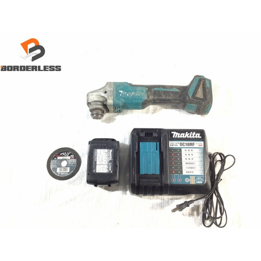 バイク☆品☆makita マキタ 18V 100mm 充電式ディスクグラインダー GA404DN バッテリー1個(6.0Ah) 充電器付 コードレス 研磨 研削 切削 84407