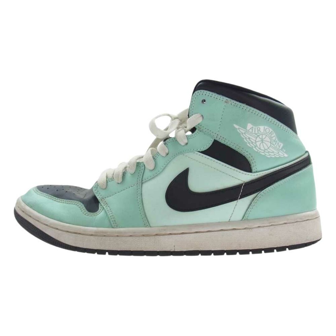 285cmアウトソールNIKE ナイキ スニーカー BQ6472-300  WMNS AIR JORDAN 1 MID AQUA BLUE ウィメンズ エアジョーダン1 ミッド アクアブルー スニーカー ブラック系 ライトブルー系 28.5cm