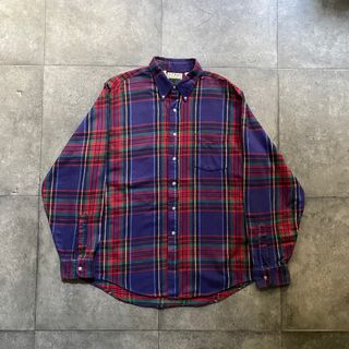 エルエルビーン(L.L.Bean)の80s エルエルビーン ネルシャツ USA製 L ブルー(シャツ)