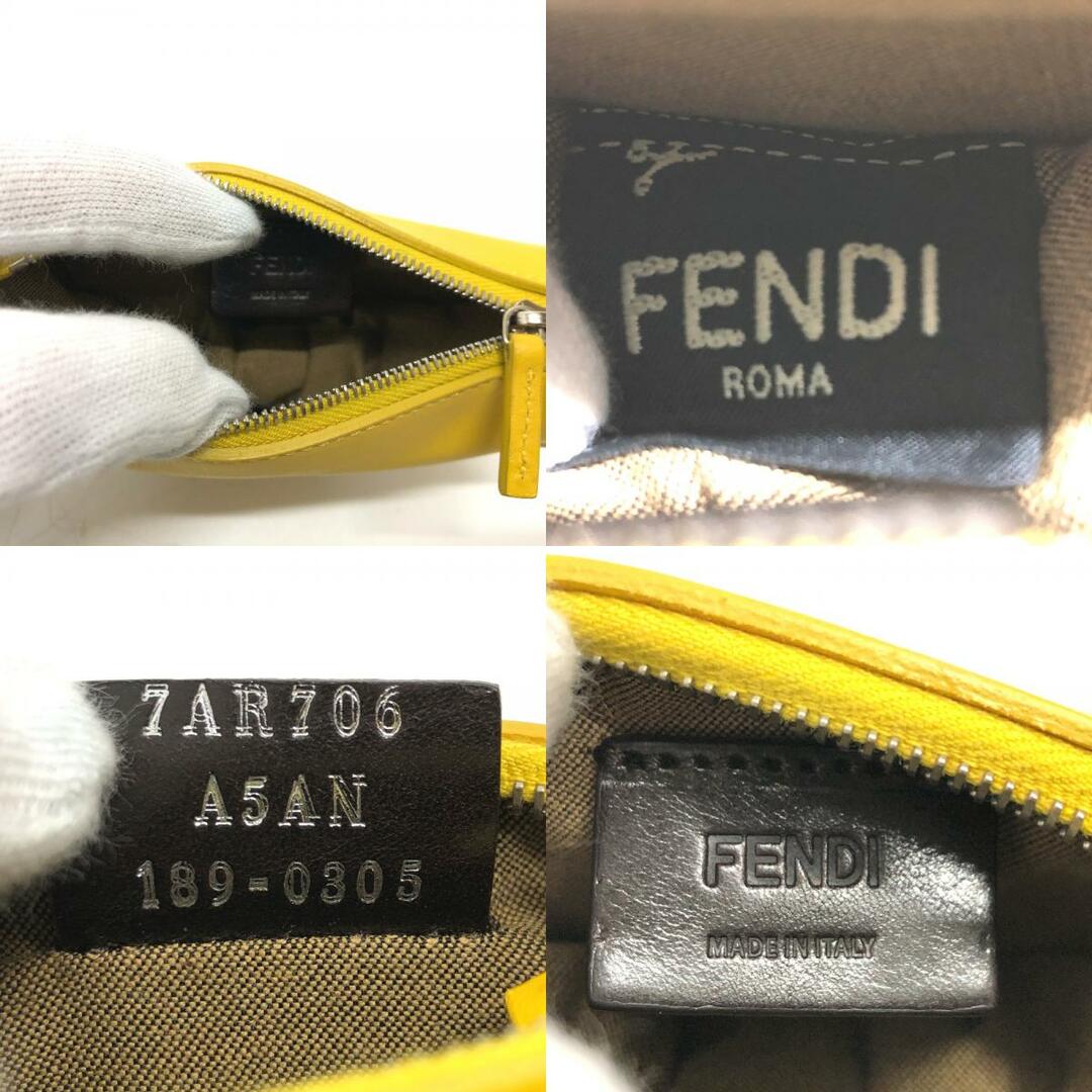 FENDI(フェンディ)のフェンディ FENDI コインケース 7AR706 タコスモチーフ バッグチャーム レザー イエロー レディースのファッション小物(キーホルダー)の商品写真