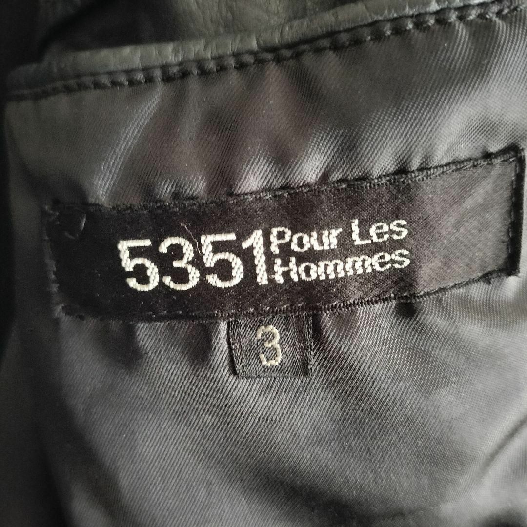 5351 POUR LES HOMMES(ゴーサンゴーイチプールオム)の5351 POUR LES Homme レザーテーラードジャケット サイズL メンズのジャケット/アウター(レザージャケット)の商品写真