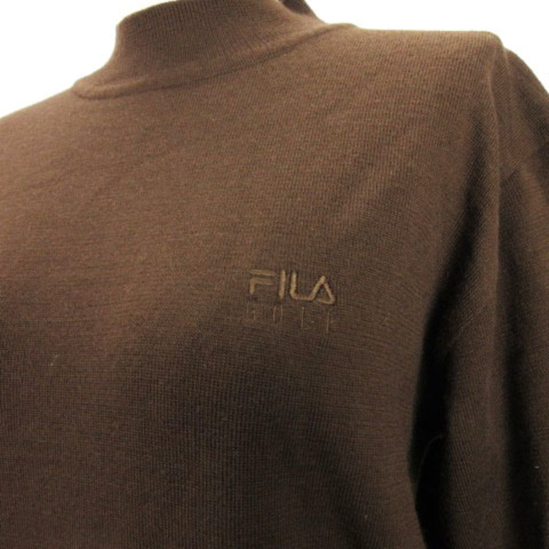 FILA(フィラ)のフィラ FILA 半袖 ロゴ ニット ウール ハイネック ブラウン L レディースのトップス(ニット/セーター)の商品写真