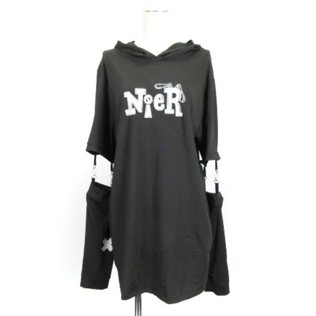 other(アザー)のNieR Clothing 2WAY プリント カットソー パーカー ブラック レディースのトップス(カットソー(長袖/七分))の商品写真