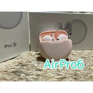 《ピンク》AirPro6Bluetoothワイヤレスイヤホン(ヘッドフォン/イヤフォン)
