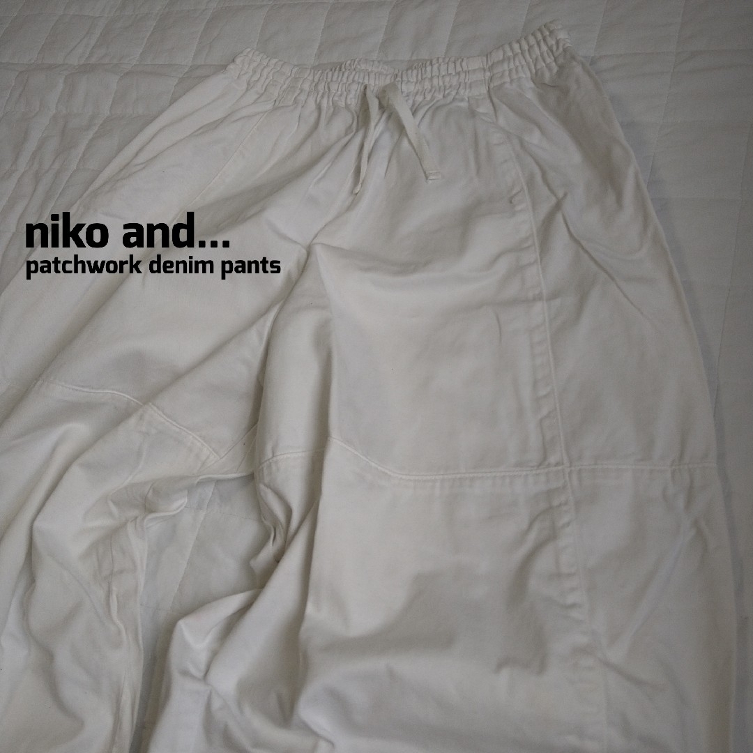 niko and...(ニコアンド)のニコアンド niko and... パッチワークデニムサーカスパンツ レディースのパンツ(デニム/ジーンズ)の商品写真