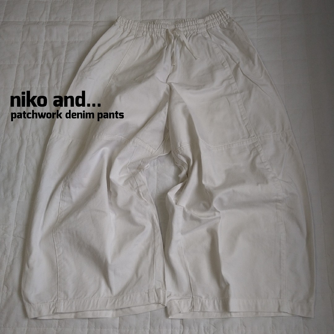 niko and...(ニコアンド)のニコアンド niko and... パッチワークデニムサーカスパンツ レディースのパンツ(デニム/ジーンズ)の商品写真