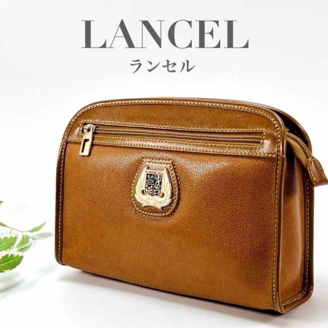 LANCEL(ランセル)のヴィンテージ LANCEL ランセル セカンドバッグ クラッチ ブラウン ロゴ レディースのバッグ(クラッチバッグ)の商品写真