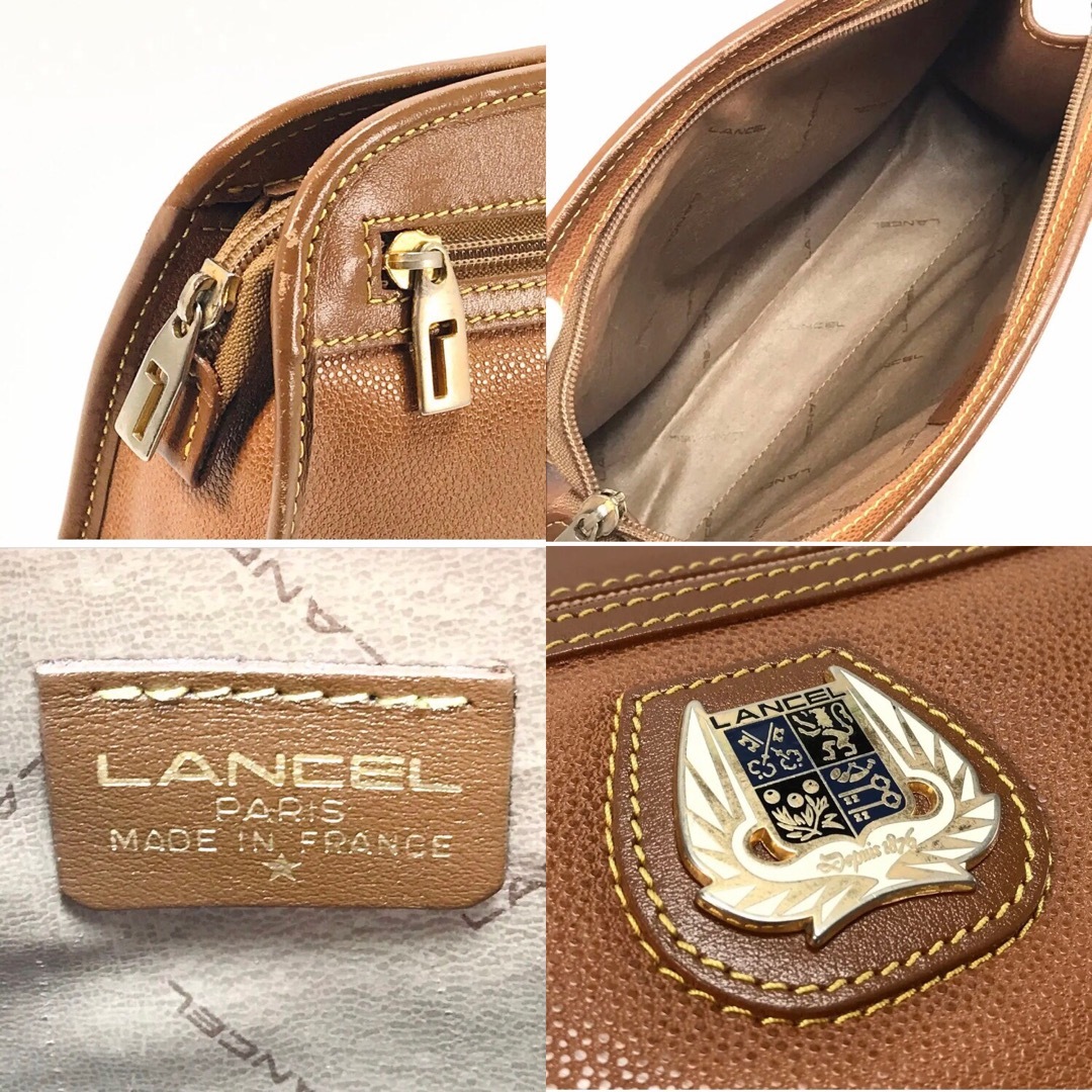 LANCEL(ランセル)のヴィンテージ LANCEL ランセル セカンドバッグ クラッチ ブラウン ロゴ レディースのバッグ(クラッチバッグ)の商品写真