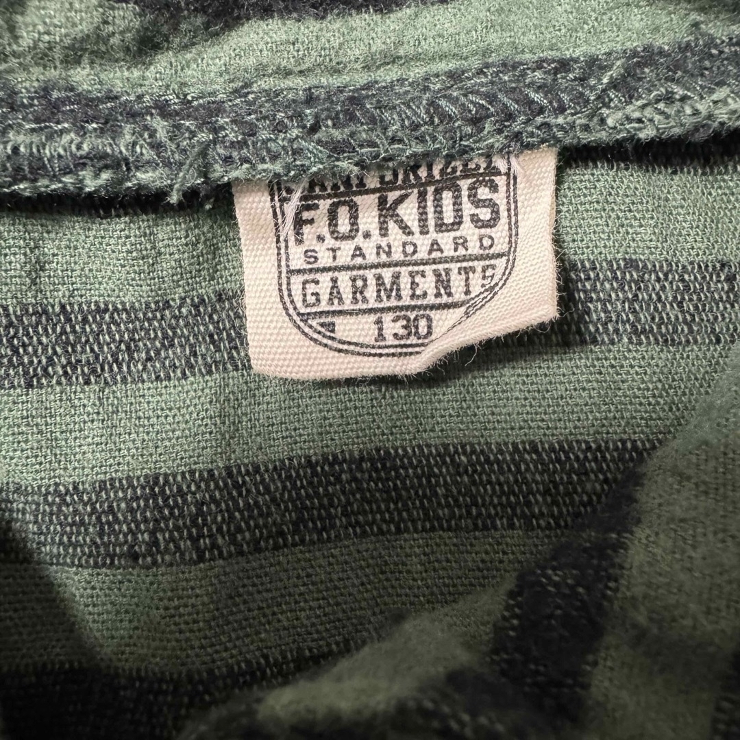 F.O.KIDS(エフオーキッズ)の● F.O.KIDS ボーダー シャツ ワンピース 130 USED● キッズ/ベビー/マタニティのキッズ服女の子用(90cm~)(ワンピース)の商品写真