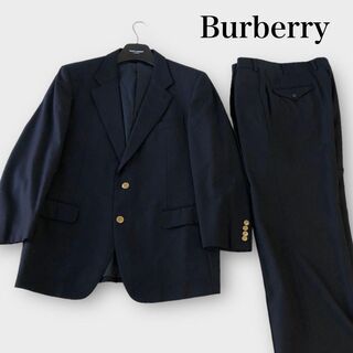 BURBERRY - BURBERRY タスマニアウール 紺色 ホース 金ボタン スーツ 
