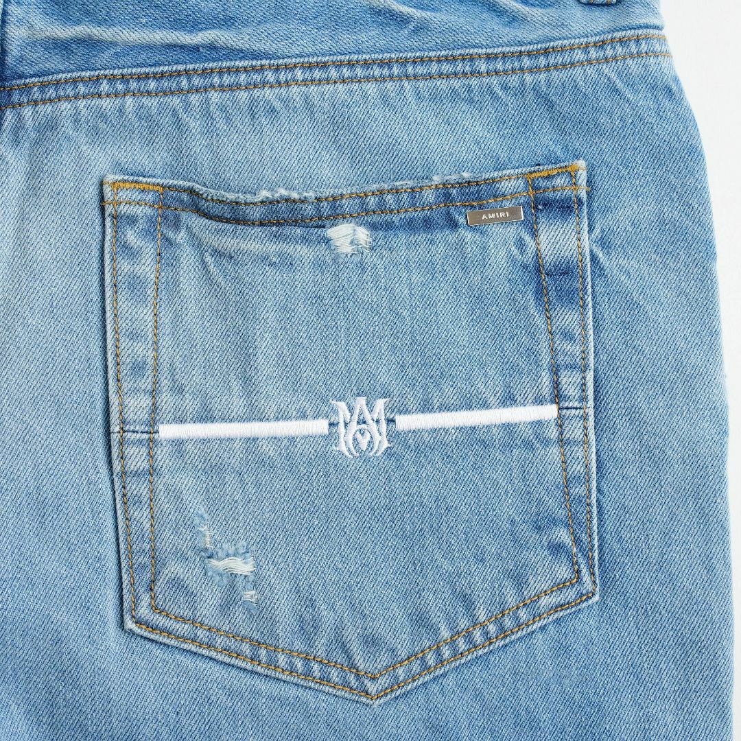 ユニゾンアミリ出品一覧新品 AMIRI STRAIGHT FIT ALOHA PATCHJEAN 30