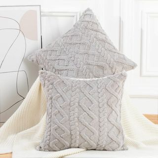 【色: グレー】Madizz クッションカバー 2枚セット 45×45cm グレ(クッション)