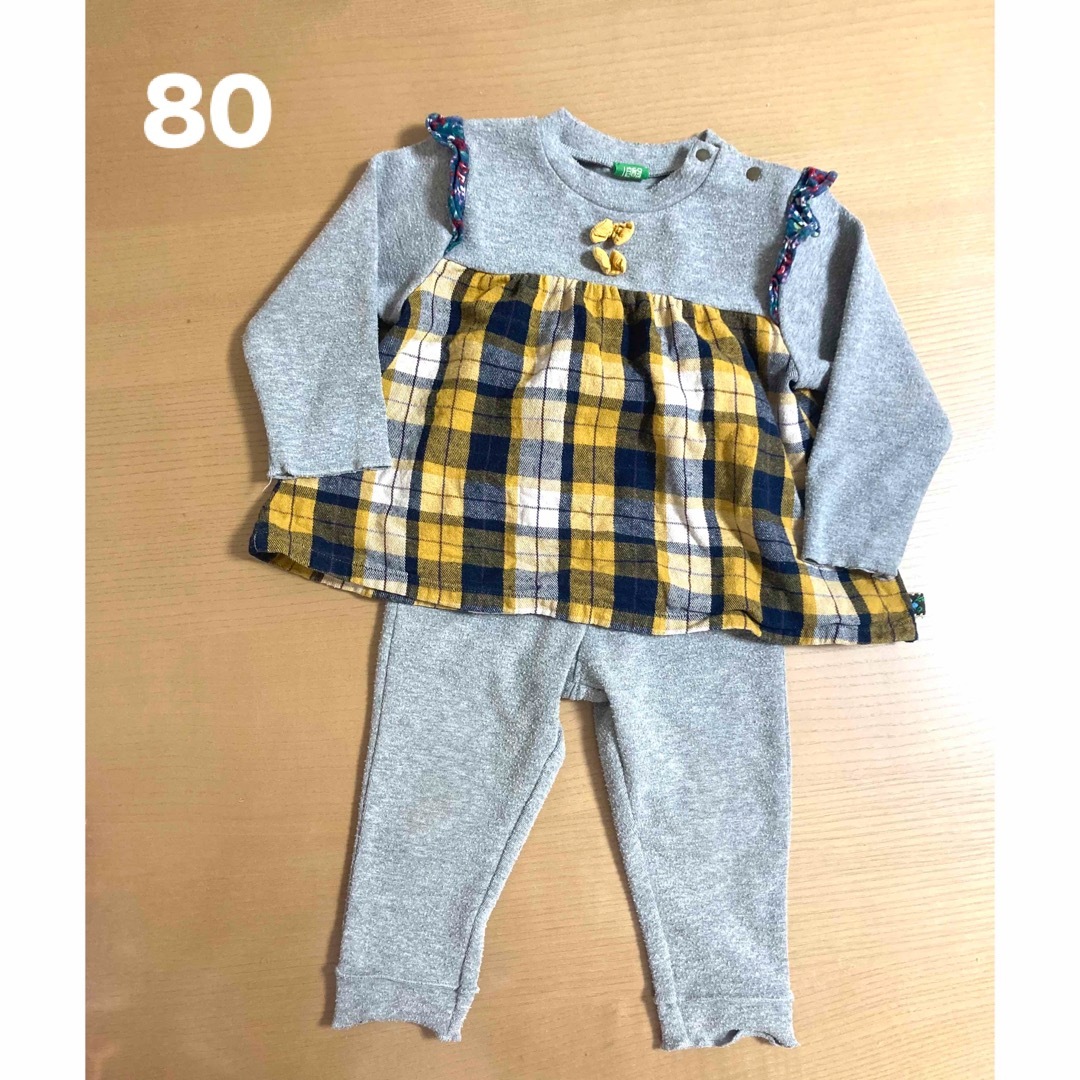 RAG MART(ラグマート)のラグマート 長袖セットアップ 80 女の子 キッズ/ベビー/マタニティのベビー服(~85cm)(シャツ/カットソー)の商品写真